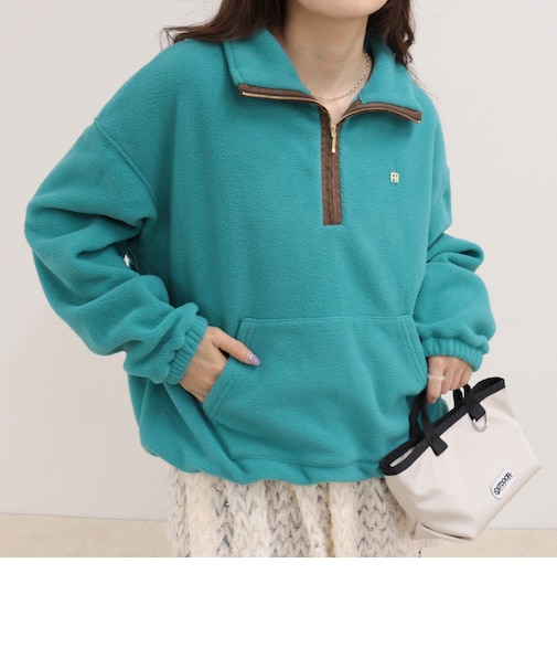 フリースハーフZIPプルオーバー
