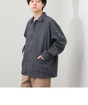 【クラシックな温もりと佇まい】ネルストライプ CPOシャツジャケット