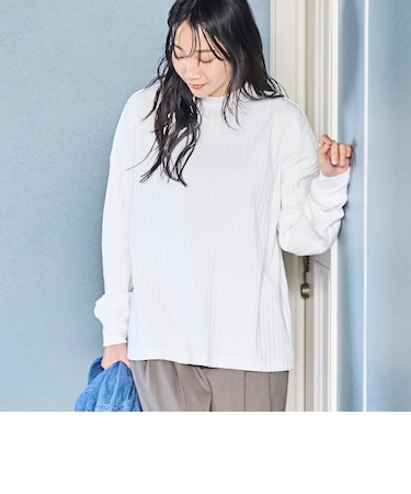 リピロンT / ワイドリブロングスリーブTシャツ