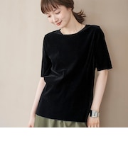 シアーベロアハーフスリーブTシャツ