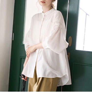 【再入荷/新色登場】ピンタックバンドカラーブラウス