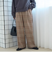 【定番】イージービューティーチェックワイドパンツ(WEB限定サイズあり)