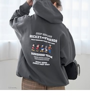 【MICKEY(ミッキー)/別注】バックプリントハーフジップ裏毛フーディ