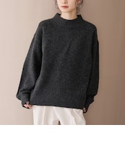 フラッフィーモックネック ウォッシャブルニット(WEB限定カラーあり)