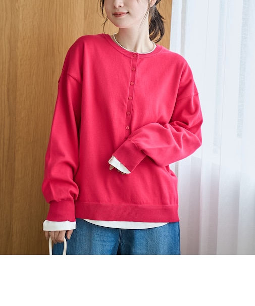 【新色登場/セットアイテム】2wayヘンリーネックニットセット(WEB限定カラーあり)