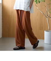 【再入荷/新色登場/ストレッチ/防しわ】【シリーズ累計販売数1万本突破】とろさらイージーワイドパンツ(Youtube紹介アイテム/WEB限定サイズあり)