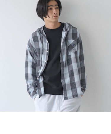 【WEB限定】POLO BCS（ポロ・ビーシーエス）ガーゼチェックシャツパーカー