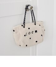 coen(コーエン)ロゴ アソート柄ジャガードボアトートバッグ(WEB限定カラーあり)