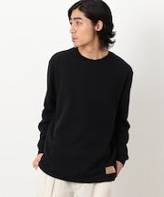 裏起毛ワッフル長袖Tシャツ