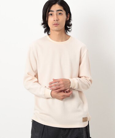 裏起毛ワッフル長袖Tシャツ