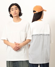 布帛切り替え バックプリントTシャツ