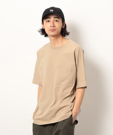 布帛切り替え バックプリントTシャツ