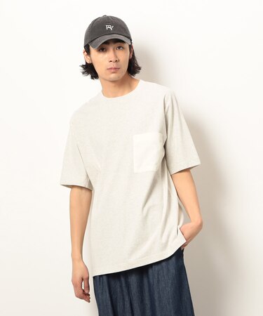 布帛切り替え バックプリントTシャツ