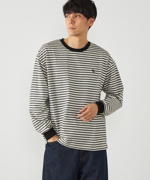 ボーダー ロングTシャツ