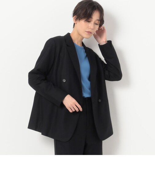 【セットアップ対応】2WAYストレッチフラノ ダブルブレストジャケット