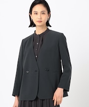 〔 TALLサイズ 〕 アチェローザダブルクロス ノーカラージャケット
