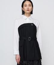 〔 TALLサイズ 〕 【セットアップ対応】ストレッチトロ ビスチェ付きブラウス