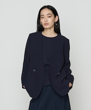 〔 TALLサイズ 〕 【セットアップ対応】アチェローザダブルクロス ノーカラージャケット