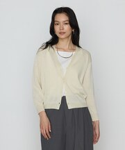 ラメリネンニット カーディガン