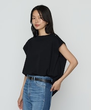 コットン強撚ポンチ ショルダータックTシャツ