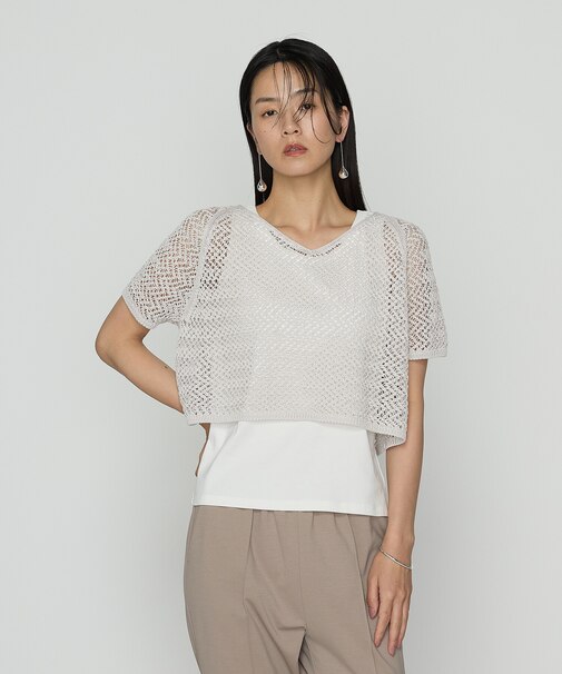 【セットアイテム】擬麻コットン ニット&カットソー