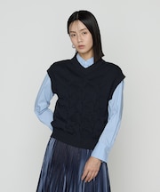 〔 TALLサイズ 〕 コットンポリエステルリリヤーン ニットベスト