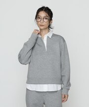 〔 +サイズ 〕レーヨンミックスダンボール プルオーバー