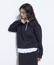 〔 +サイズ 〕レーヨンミックスダンボール プルオーバー