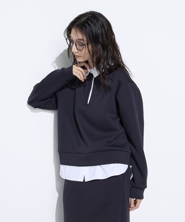 〔 +サイズ 〕レーヨンミックスダンボール プルオーバー