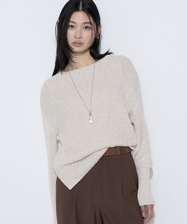 〔 TALLサイズ 〕 和紙混杢ニット プルオーバー