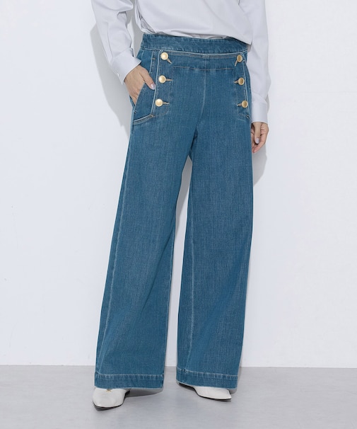 11ozストレッチデニム セーラーデニムパンツ