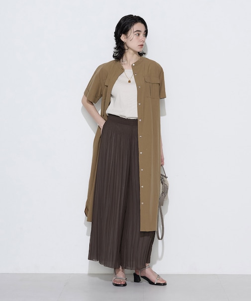 〔 TALLサイズ 〕 タイプライター ロングシャツドレス