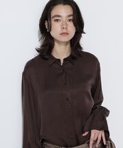 〔TALLサイズ〕キュプラレーヨンフィブリルサテン ブラウス