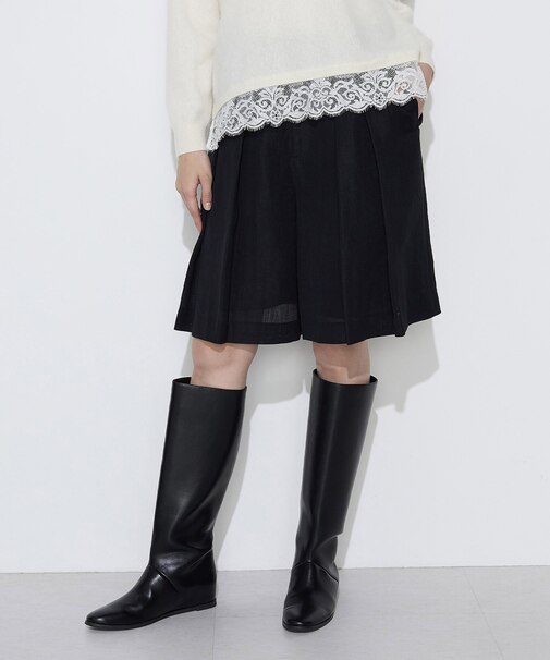 リネンウール キュロットパンツ
