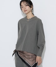 〔TALLサイズ〕【セットアップ対応】2WAYコンパクトストレッチ ブラウス