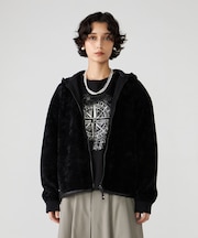 モールヤーン二重織 ジップアップフーディ