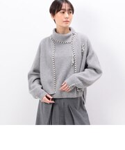 アンゴラ混ミックスヤーン ショートカーディガン
