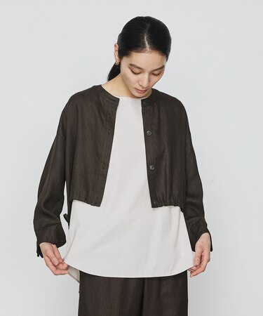 麻調合繊 レイヤードブルゾン