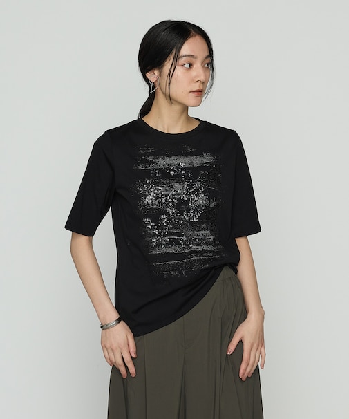 プレーティング天竺 星柄Tシャツ