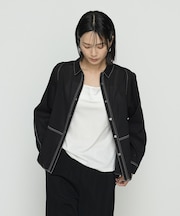 ドライオーガンジー ステッチワークドルマンシャツ