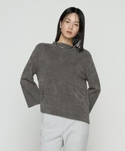 〔 +サイズ 〕 ストレッチモール マシュマロニットミラノリブセーター