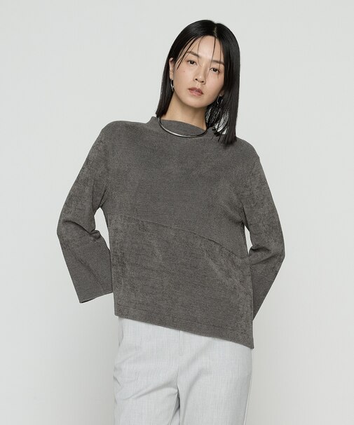 〔 +サイズ 〕 ストレッチモール マシュマロニットミラノリブセーター