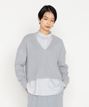 〔 +サイズ 〕 ニットコール レイヤードセーター
