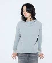 〔 +サイズ 〕 袖口キラキラニットリブプルオーバー