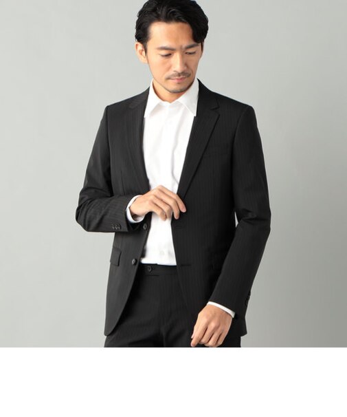 【セットアップ対応】ポリエステルストレッチ ピンストライプ ジャケット