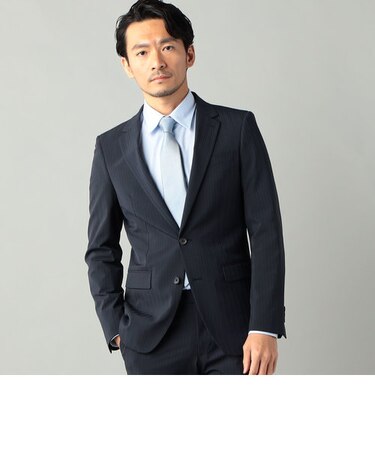 【セットアップ対応】ポリエステルストレッチ ピンストライプ ジャケット