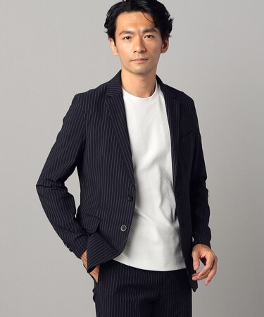 【接触冷感】【セットアップ対応】【メリルハイテンション】ストライプ ジャケット