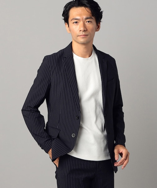 【接触冷感】【セットアップ対応】【メリルハイテンション】ストライプ ジャケット