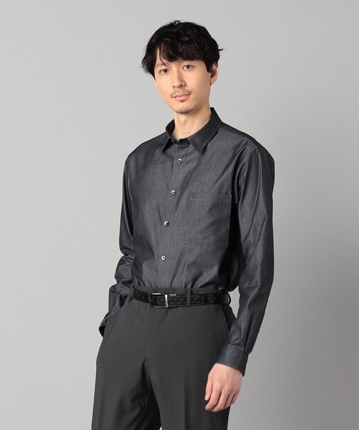 デニムライクコットンツイル レギュラーカラーシャツ