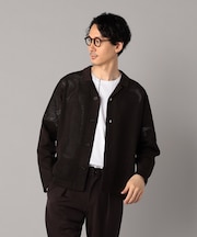 メッシュ編み ニットシャツ